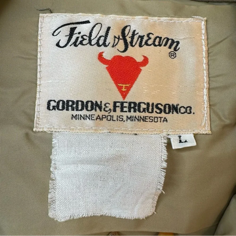 FIELD & STREAM Gordon & Ferguson Co Tan Down Vest Size Large